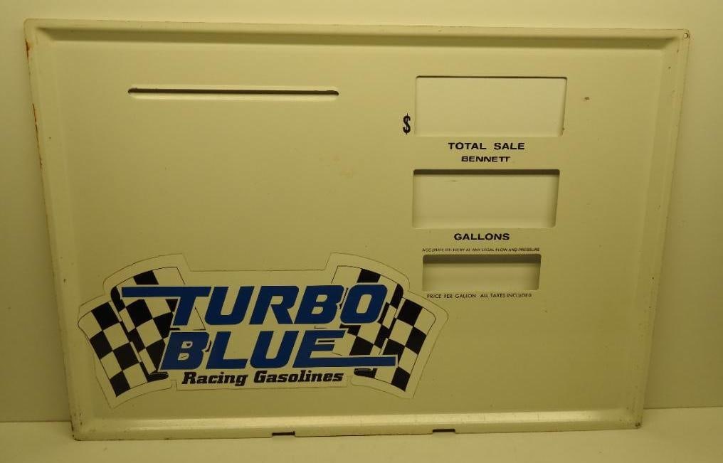 Turbo Blue Gas Pump Face Sign (1 of 2)