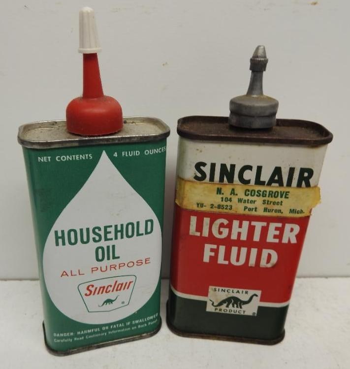 Sinclair Lighter Fluid and Household Oil Handy Oiler Cans (1 of 4)