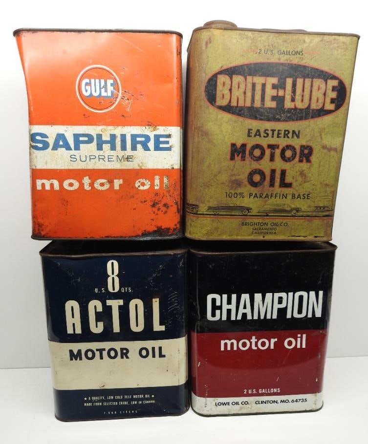 Group of Four Two Gallon Oil Cans (1 of 5)