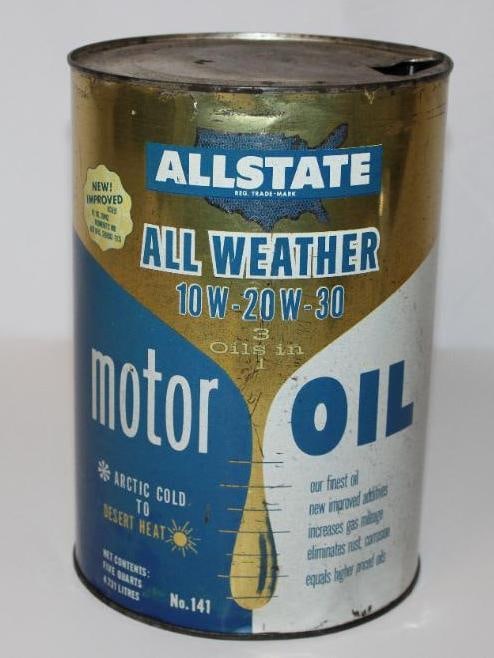 Allstate All Weather 5 Quart Motor Oil Can (1 of 4)