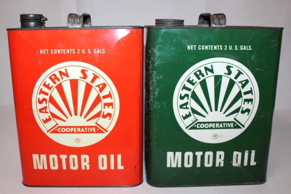 Group of Two Eastern States Co-Op 2 Gallon Motor Oil Cans (1 of 4)