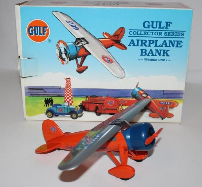 Gulf Oil Co Die Cast Airplane Bank (1 of 5)