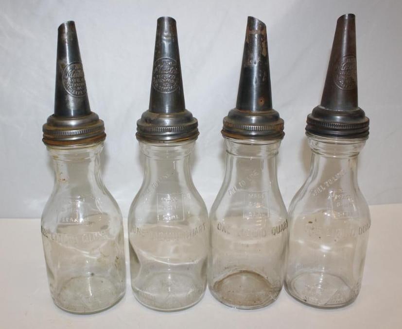 Group of 4 One Quart Oil Bottles (1 of 4)