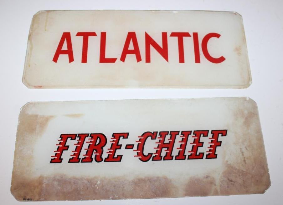 Group of 2 Texaco Fire Chief and Atlantic Gas Pump Ad Glass (1 of 4)
