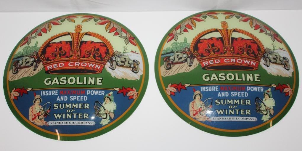 Red Crown Summer or Winter Gasoline Graphic 15" Fantasy Globe Lenses (1 of 4)