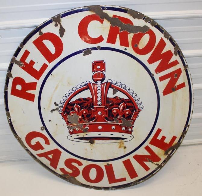 Porcelain Red Crown Gasoline 42" Sign (1 of 7)