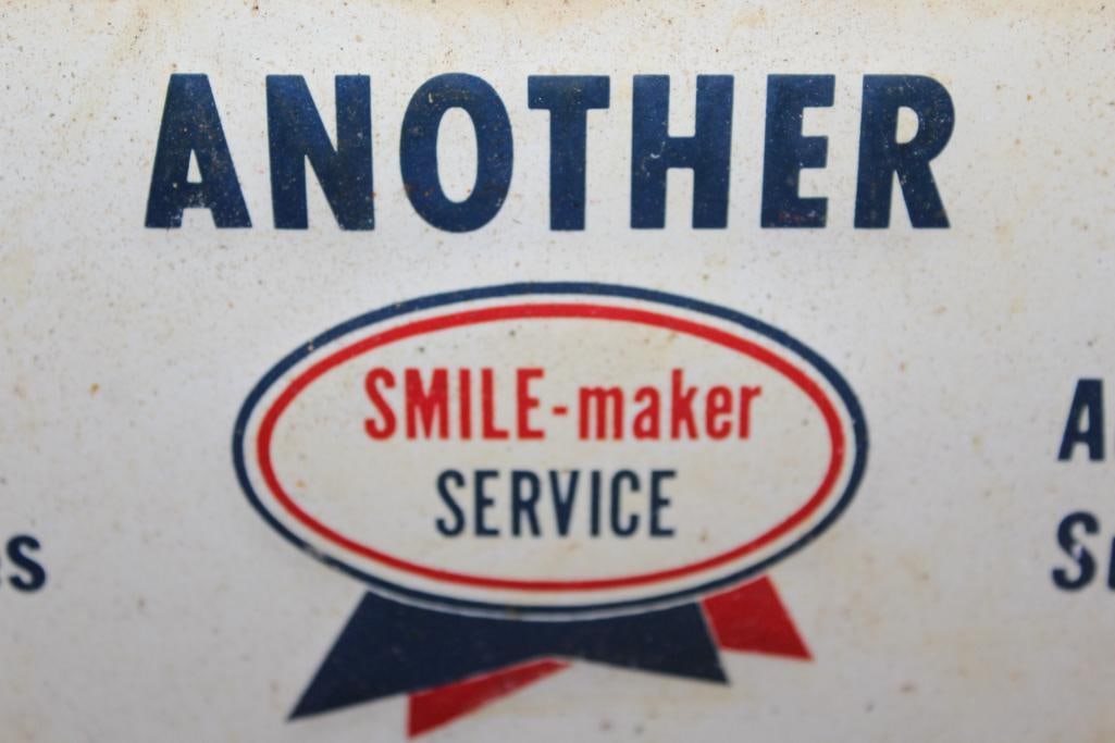 Group of 16 Marathon Smile-Maker Service Station Metal Signs: All in various conditions with paint loss and wear. 10" x 10"