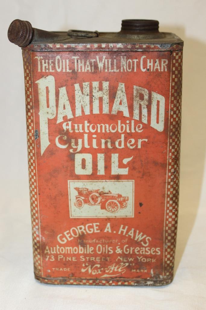 Graphic Panhard Automobile Cylinder Oil 1 Gallon Motor Oil Can (1 of 5)