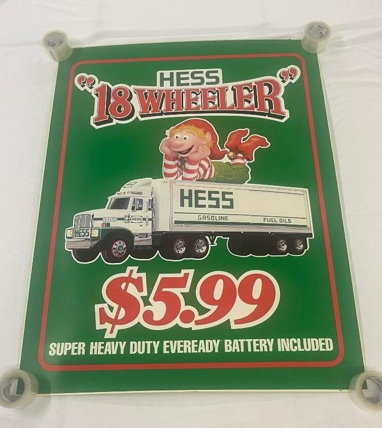 1980's Hess Toy Truck 18 Wheeler Station Sign (1 of 3)
