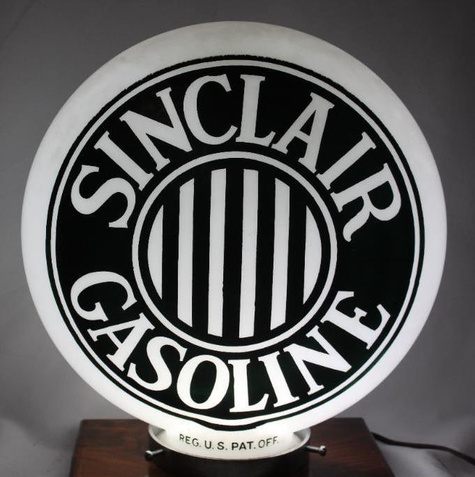 Sinclair Gasoline 1 Piece Baked Milk Glass Globe (1 of 6)