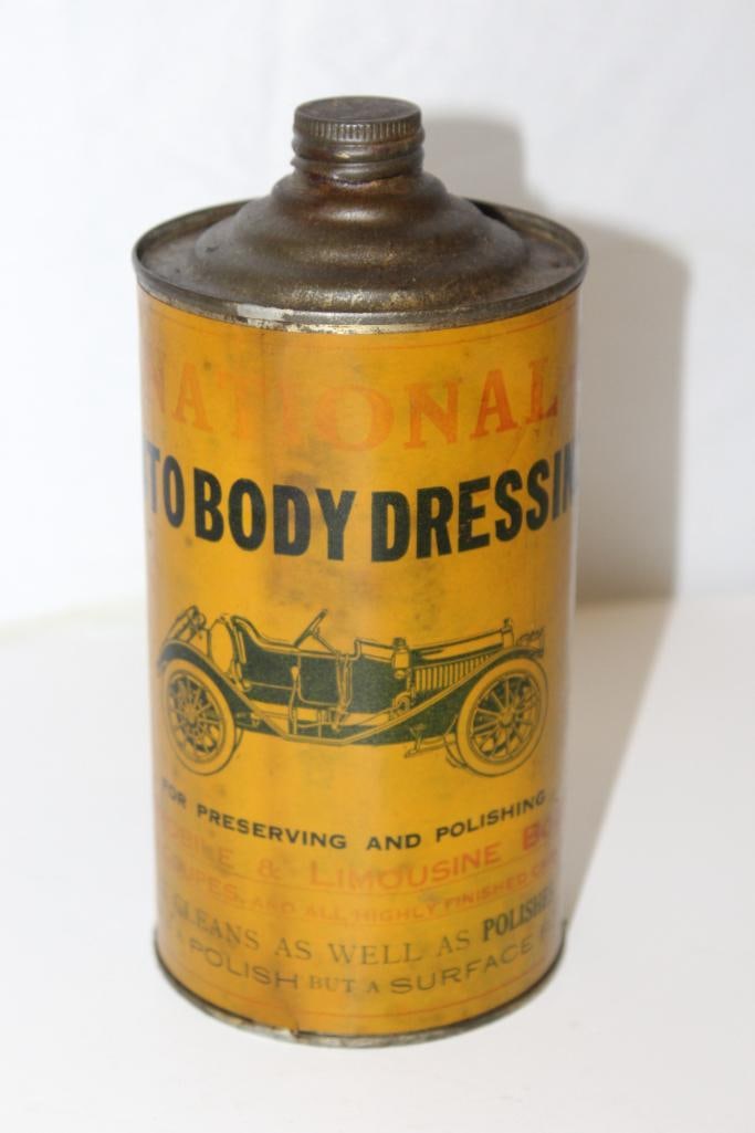 Graphic Early National Auto Body Dressing Cone Top Can (1 of 4)