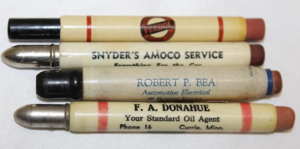 Group of 4 Auto and Oil Advertising Bullet Pencils (1 of 2)