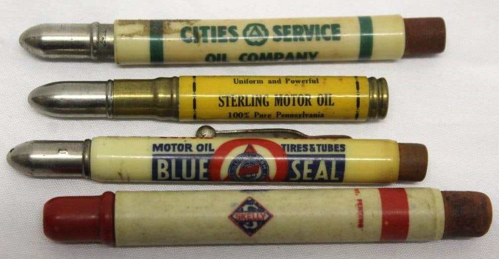 Group of 4 Auto and Oil Advertising Bullet Pencils (1 of 2)