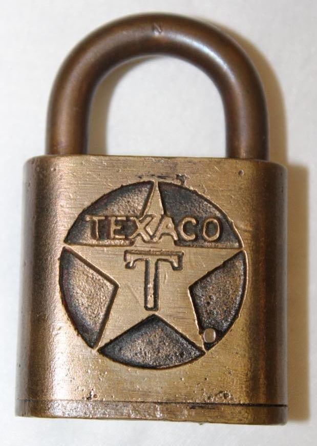 Texaco Oil Company Brass Lock by Sargent (1 of 3)