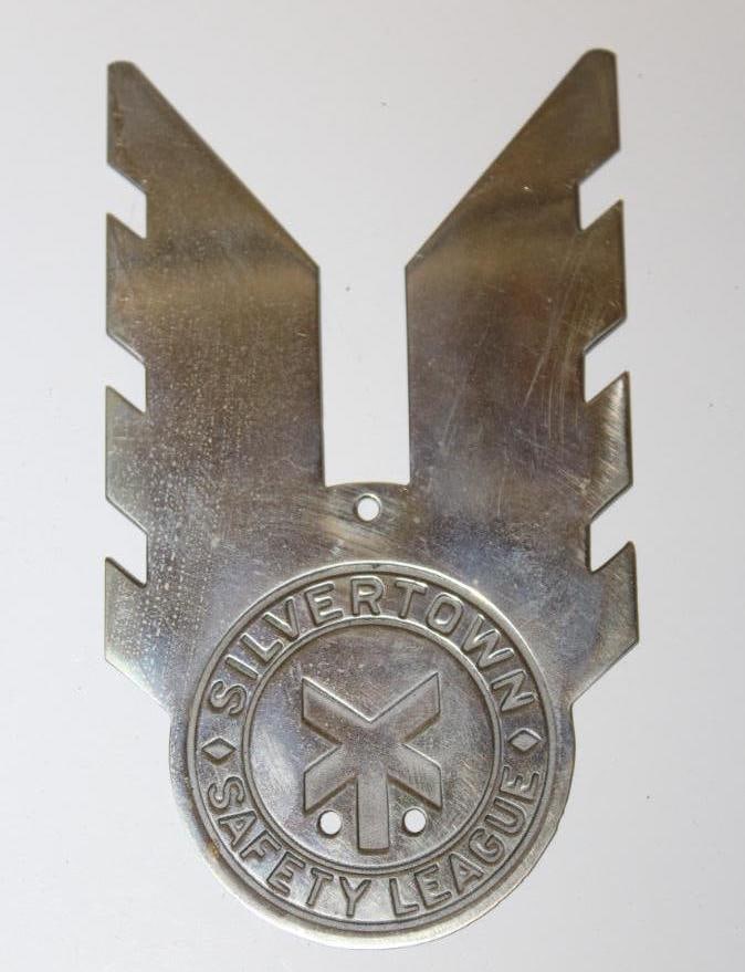 Goodrich Silvertown Safety League Advertising License Plate Topper: 5.5" x 3"