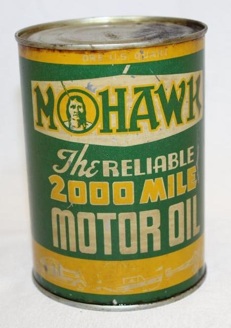 Graphic Mohawk Indian 1 Quart Motor Oil Can (1 of 4)