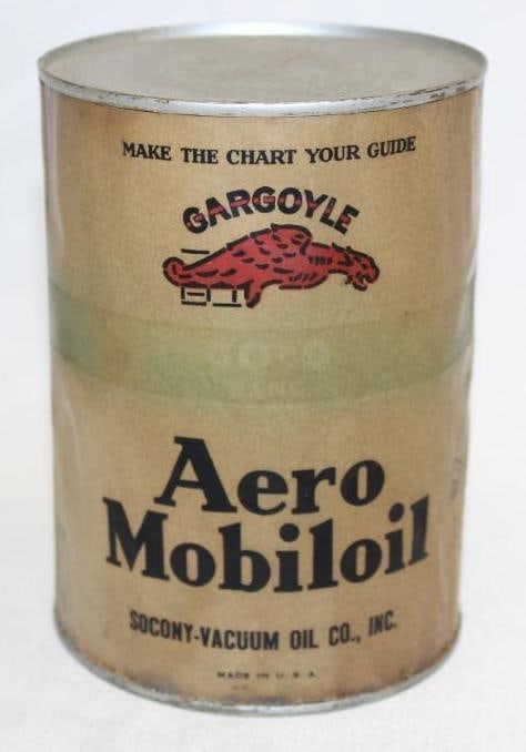 Mobil Gargoyle Gold Band Aero 1 Quart Motor Oil Can (1 of 4)