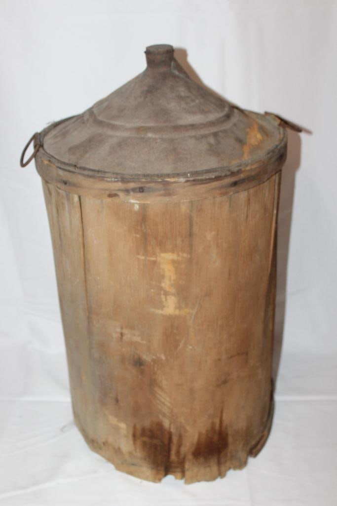 Early Service Station Wood Covered Oil and Gas Container (1 of 6)