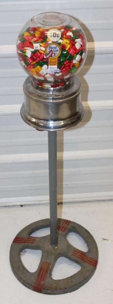 Original Ford Gum Machine w/ Stand and Base (1 of 5)