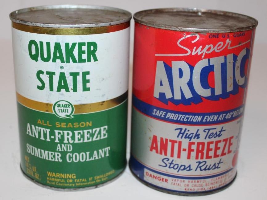 Group of 2 Quaker State and Super Artci Metal One Quart AntiFreeze Cans (1 of 3)