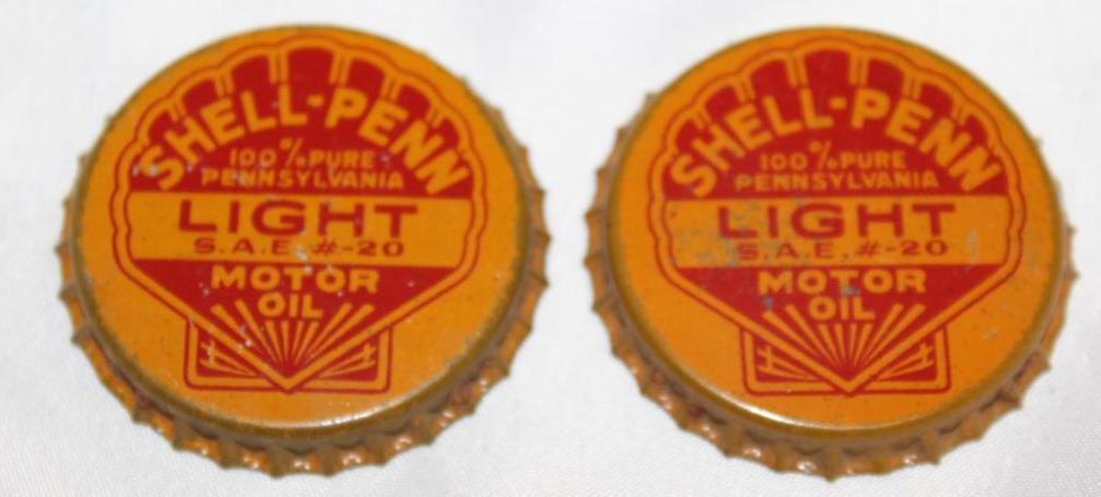 Group of 2 Shell Penn Light Oil Bottle Caps (1 of 2)