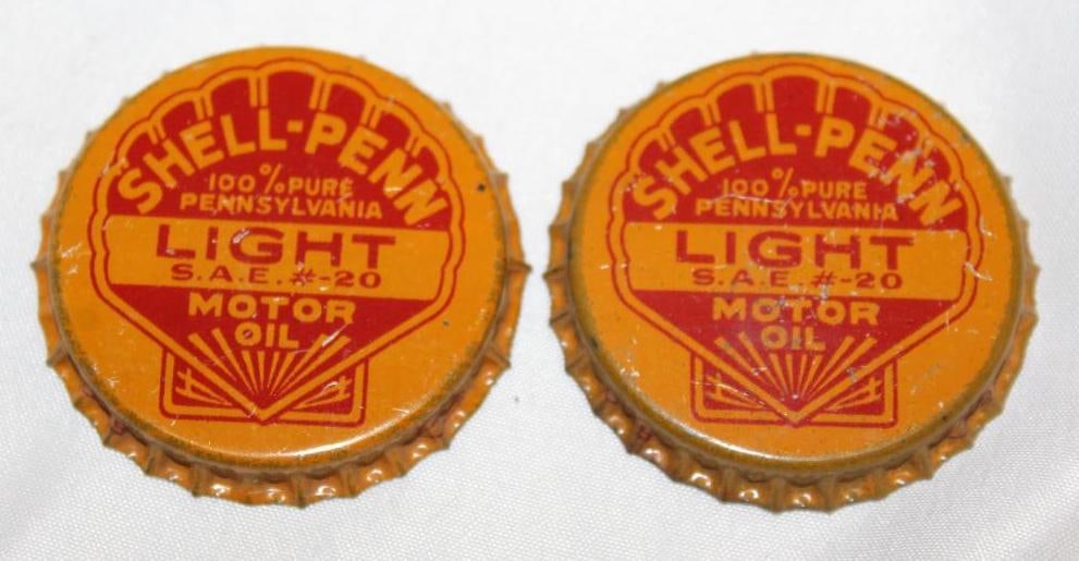 Group of 2 Shell Penn Light Oil Bottle Caps (1 of 2)