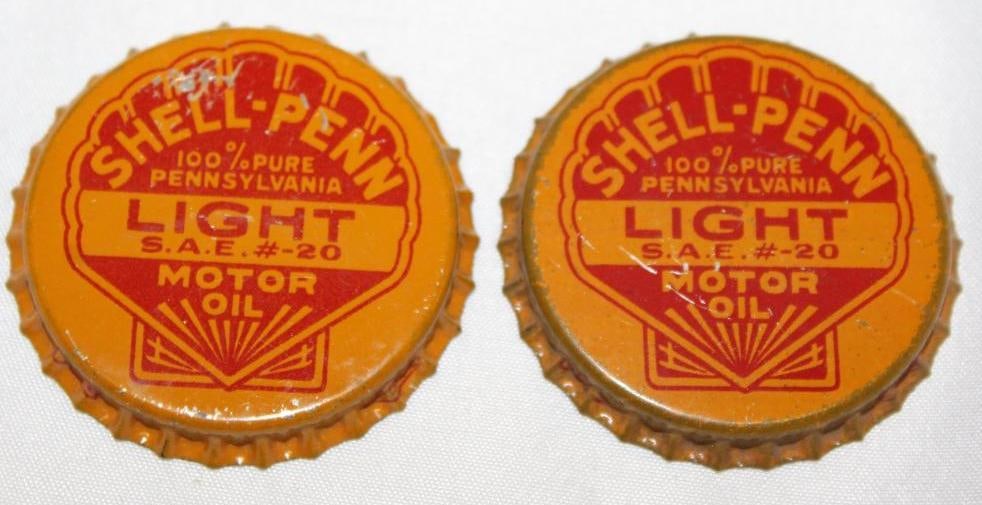 Group of 2 Shell Penn Light Oil Bottle Caps (1 of 2)