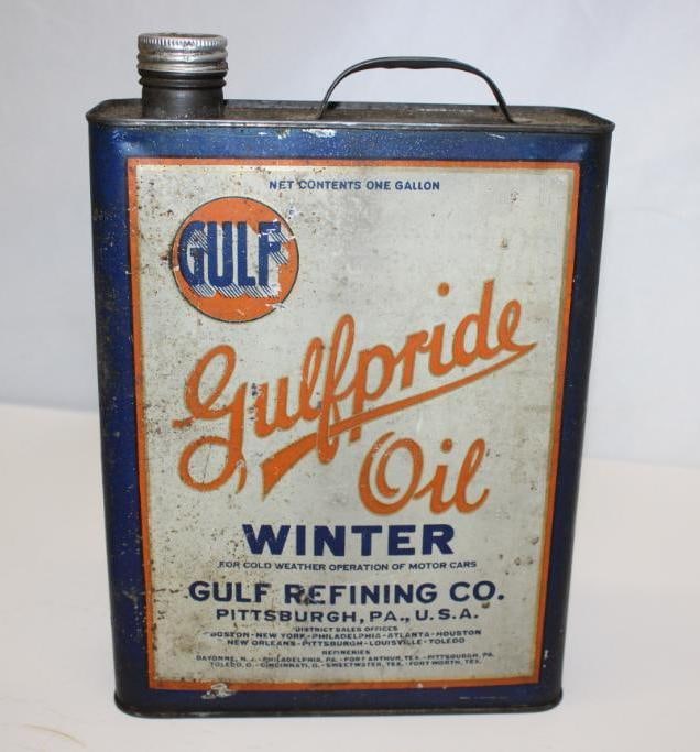 Gulf Gulfpride Winter One Gallon Oil Can (1 of 4)