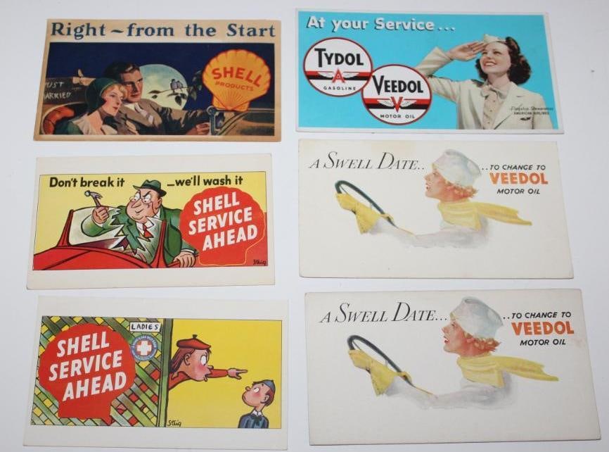 Group of 6 Shell Veedol Advertising Ink Blotters (1 of 4)
