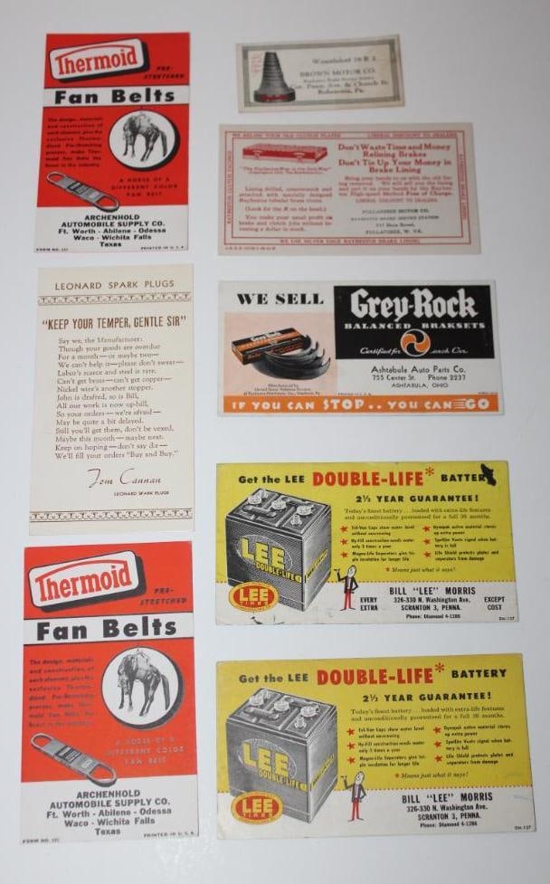 Group of 8 Auto Supplies Advertising Ink Blotters (1 of 5)
