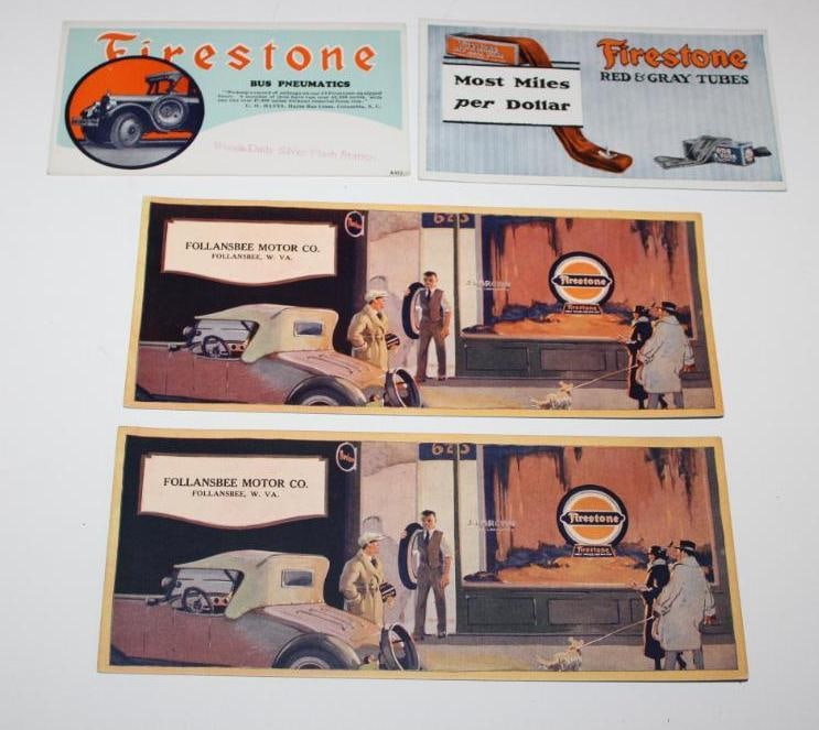 Group of 4 Firestone Tires Advertising Ink Blotters (1 of 4)