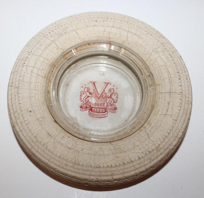 Vouge Tires Advertising Tire Ashtray: 6" diameter