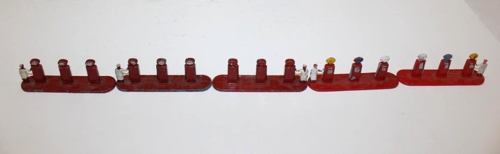 Group of 5 Toy Gas Station Pump Islands; Esso Shell Lesney (1 of 11)