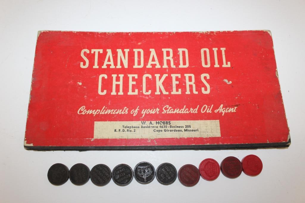 Standard Red Crown Checker Board with Checkers (1 of 4)