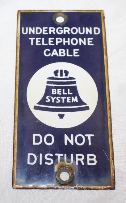 Porcelain Bell System Telephone Advertising Sign (1 of 2)