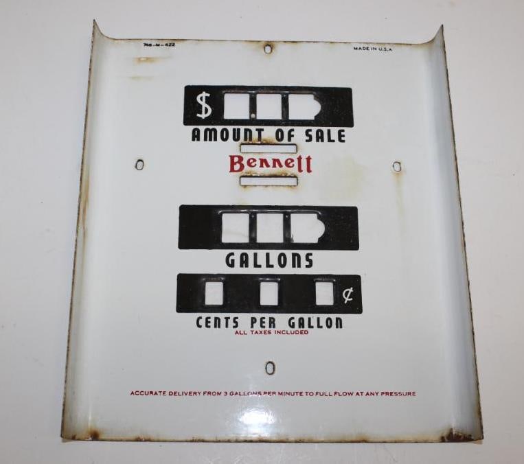 Bennett 766 Porcelain Gas Pump Face (1 of 3)