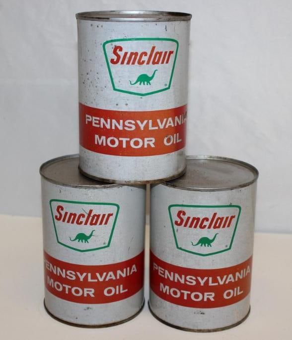 Group of 3 Sinclair Pennsylvania One Quart Motor Oil Can (1 of 3)