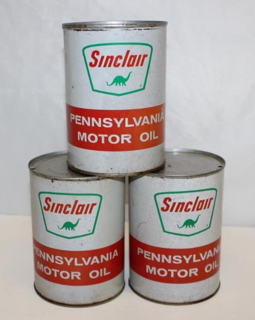 Group of 3 Sinclair Pennsylvania One Quart Motor Oil Can (1 of 3)