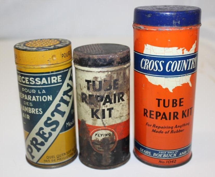 Group of 3 Tire Repair Advertising Cans (1 of 3)