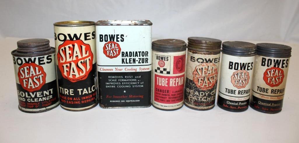 Group of 7 Bowes Tire and Radiator Repair Advertising Cans (1 of 4)