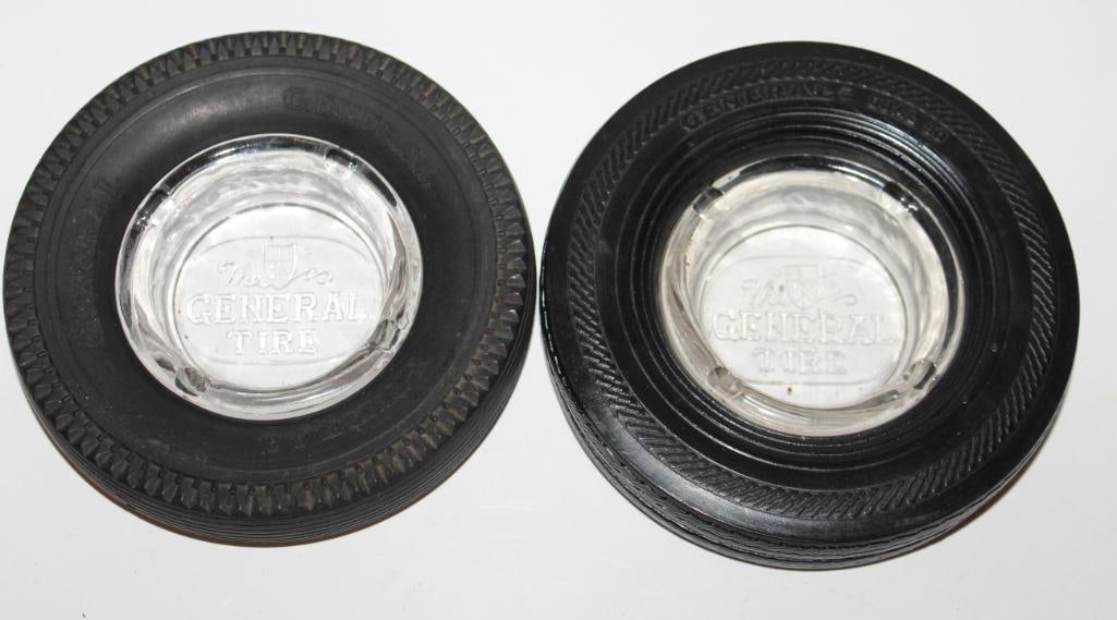 Group of 2 General Advertising Tire Ashtrays (1 of 4)