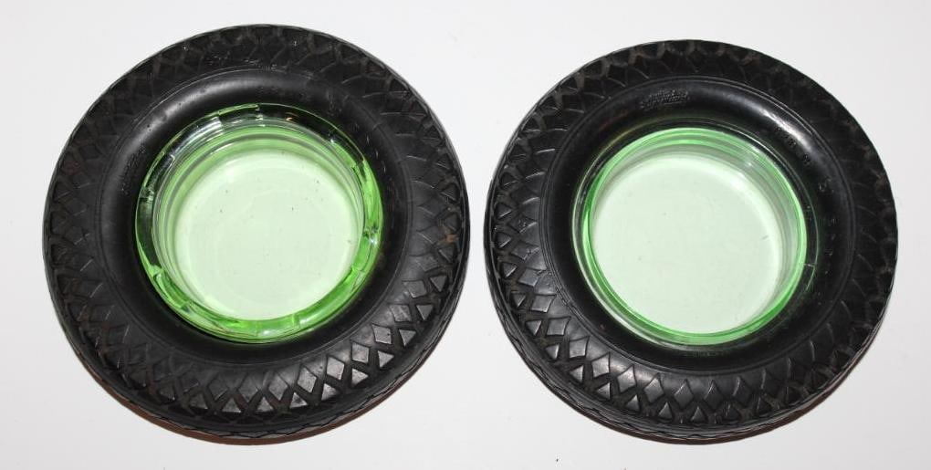 Group of 2 Goodyear Advertising Tire Ashtrays (1 of 2)