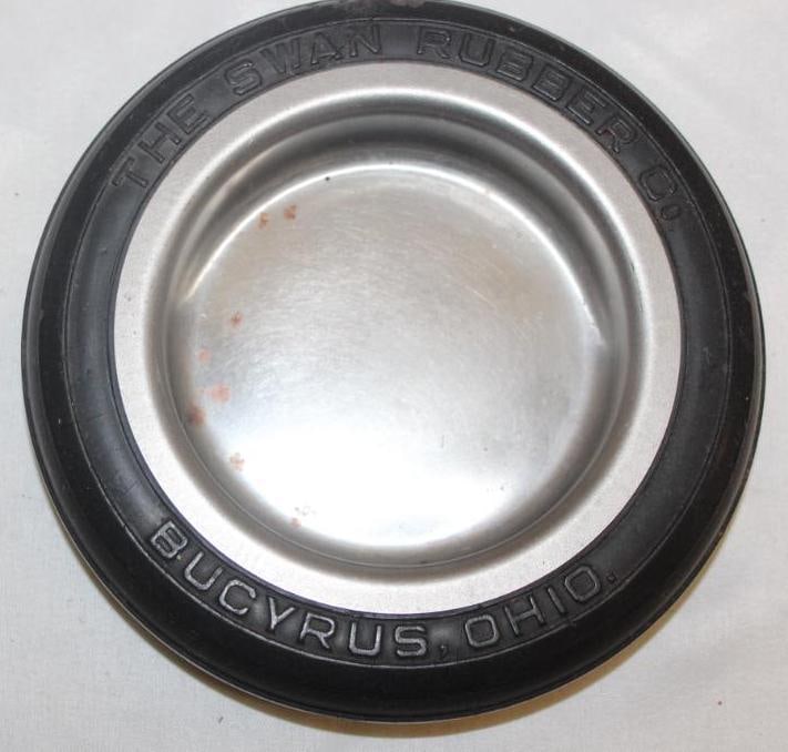 Swan Rubber Company Advertising Tire Ashtray: 6" diameter