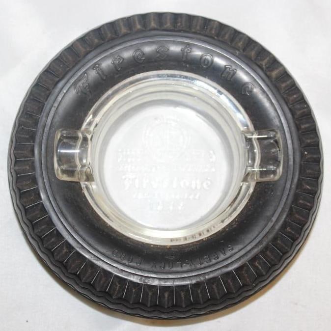1939 Firestone Golden Gate Exposition Advertising Tire Ashtray: 6" diameter
