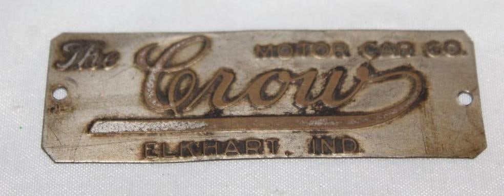 1911-1916 Crow Elkhart Motor Car Co Nameplate Emblem Badge (1 of 2)