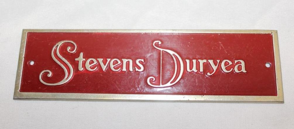 Early Stevens Duryea Motor Car Co Emblem Badge (1 of 2)