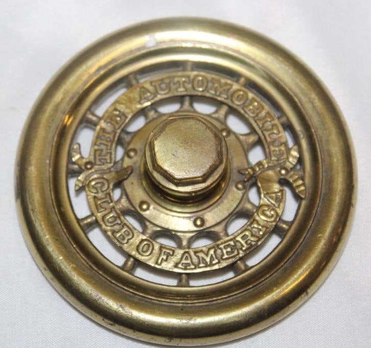 1908 New York Automobile Show Figural Brass Paperweight (1 of 2)