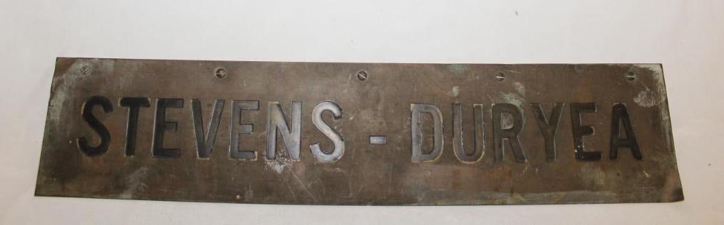 Stevens-Duryea Brass Dealership Advertising Sign Emblem (1 of 4)