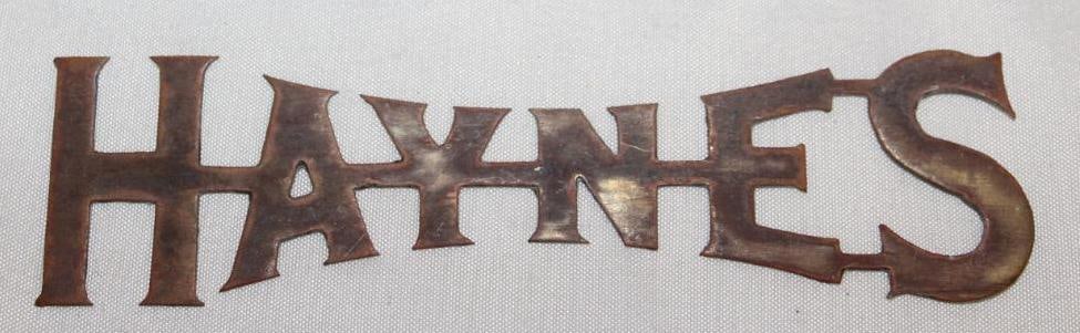 Brass Haynes Radiator Emblem Script (1 of 2)
