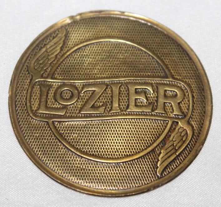 1912 Lozier Motor Car Co Brass Hubcap Emblem Badge (1 of 2)
